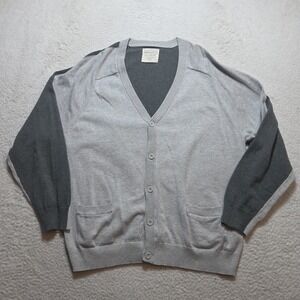 Five Four Mens Cardigan Sweater Mens Size 2XL Gray‎ Shawl Neck 100% Cotton